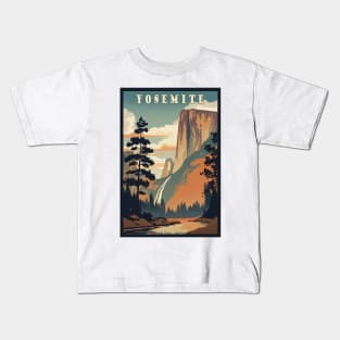 Yosemite National Park Vintage Travel Poster Kids T-Shirt